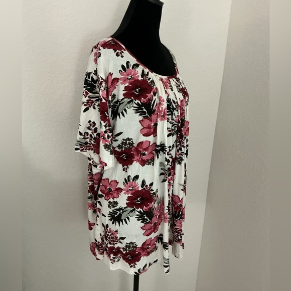 PEVRL Floral Flowy Blouse Top Size 2X Short Sleeve New with tags - Picture 12 of 13